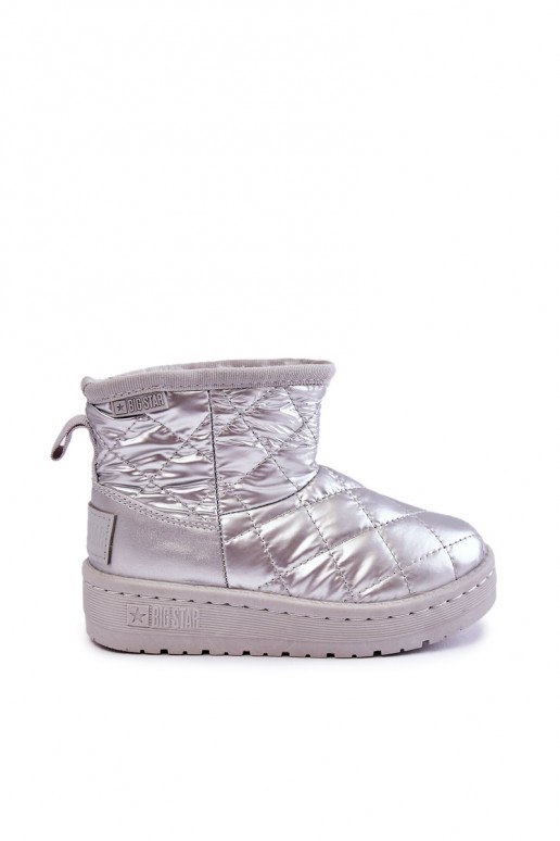 Bottes d'hiver chaudes pour enfants Big Star KK374241 couleur argent