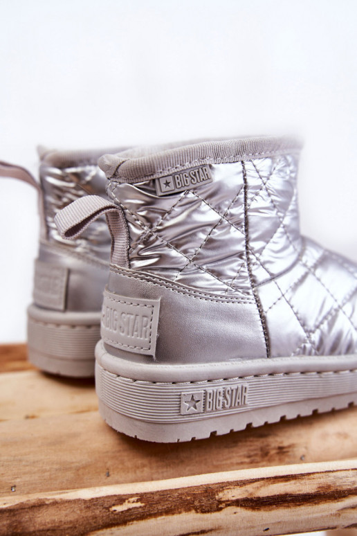Bottes d'hiver chaudes pour enfants Big Star KK374241 couleur argent