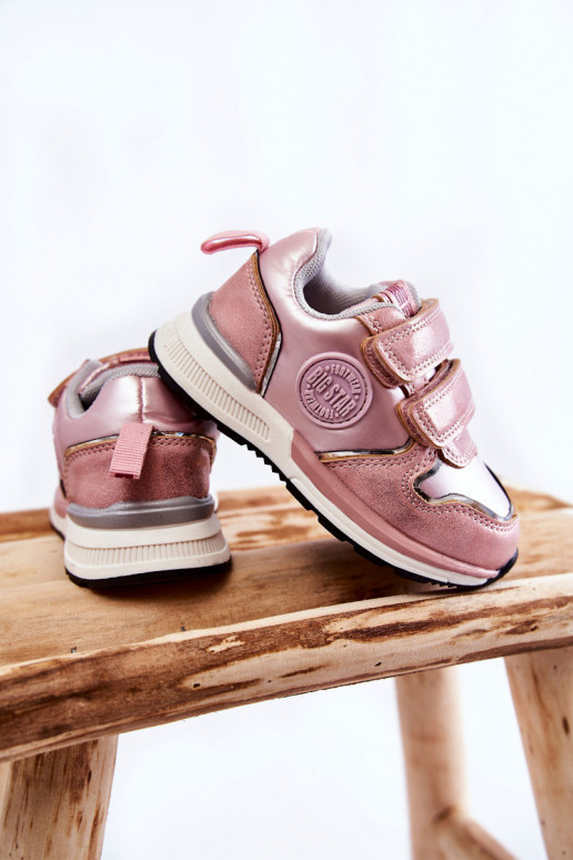 Chaussures de sport pour enfants avec attaches adhésives Memory Foam System Big Star KK374180 rose