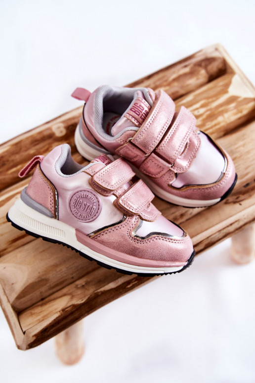 Kindersportschuhe mit Klebeverschlüssen Memory Foam System Big Star KK374180 rosa