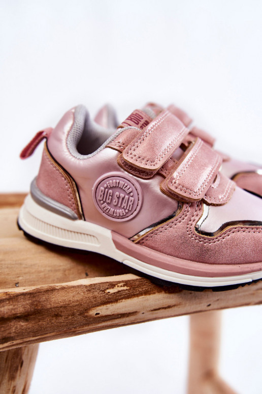 Kindersportschoenen met zelfklevende sluiting Memory Foam System Big Star KK374180 roze