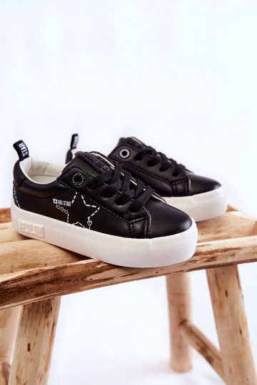 Chaussures de sport pour enfants à lacets Big Star KK374223 couleur noir