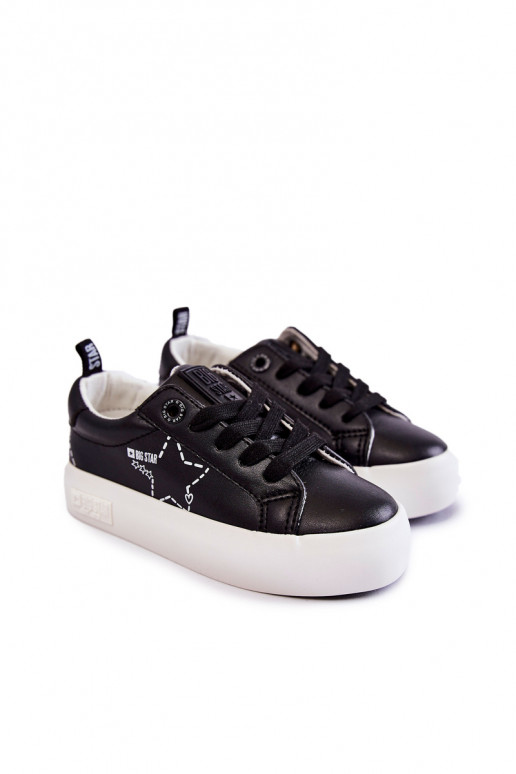 Chaussures de sport pour enfants à lacets Big Star KK374223 couleur noir