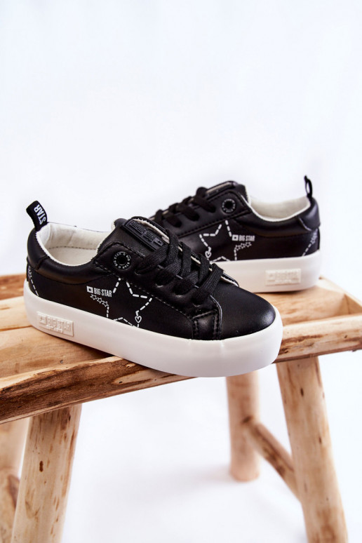 Kindersportschuhe mit Schnürsenkeln Big Star KK374223 schwarze Farbe
