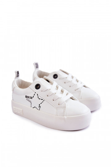 Chaussures de sport pour enfants à lacets Big Star KK374222 couleur blanche 2