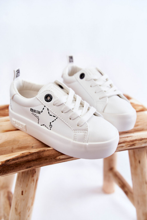 Kindersportschuhe mit Schnürsenkeln Big Star KK374222 weiße Farbe