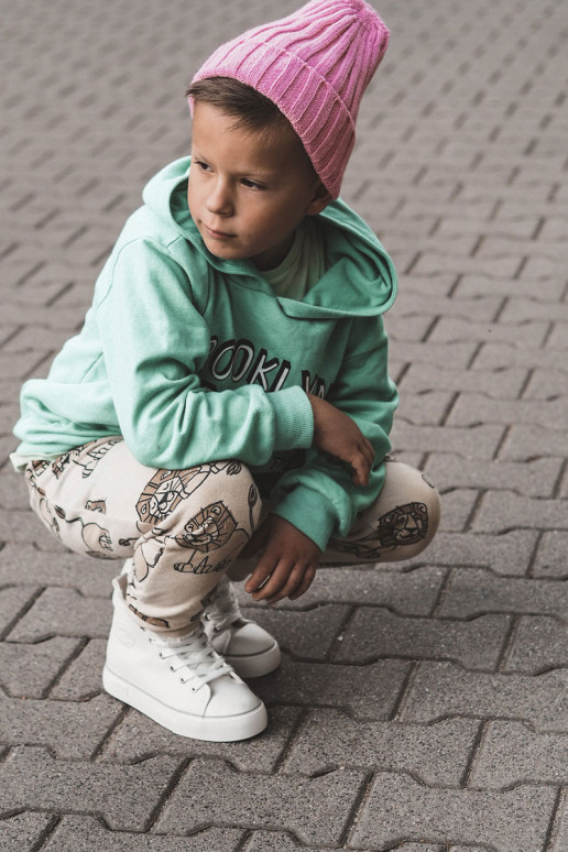 Chaussures pour enfants avec semelles intérieures avec fermetures éclair Big Star KK374227 couleur blanche