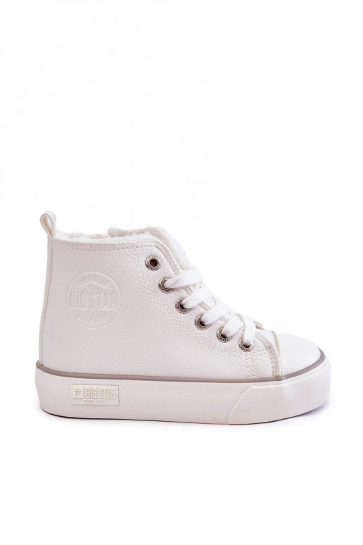 Chaussures pour enfants avec semelles intérieures avec fermetures éclair Big Star KK374227 couleur blanche