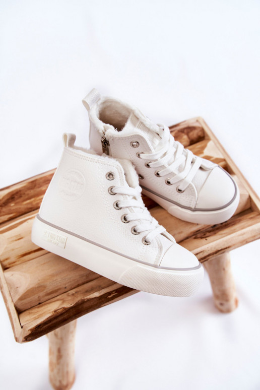 Chaussures pour enfants avec semelles intérieures avec fermetures éclair Big Star KK374227 couleur blanche
