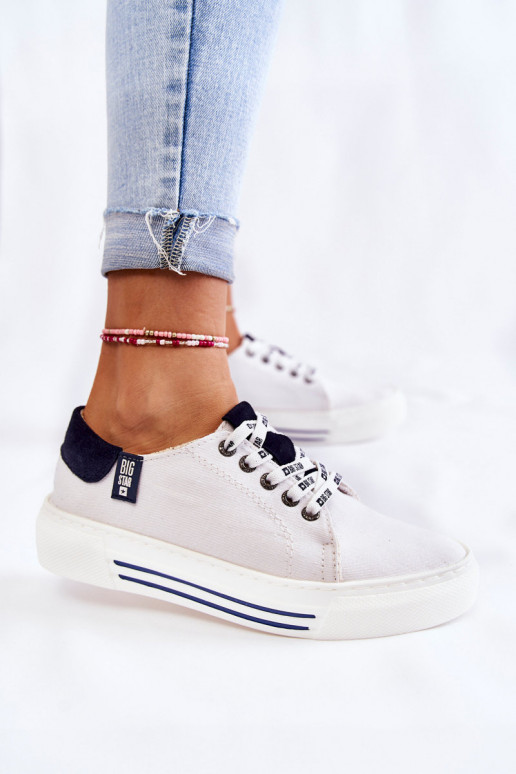 Damesschoenen Memory Foam System Big Star KK276002 witte kleur Damesschoenen Memory Foam System Big Star KK276002 witte kleur