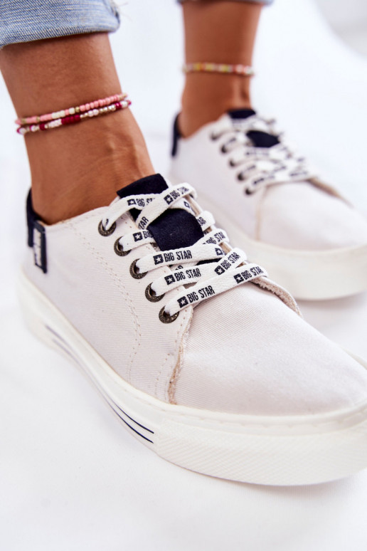 Chaussures pour femmes avec système de mousse à mémoire de forme Big Star KK276002 couleur blanche Chaussures pour femmes avec système de mousse à mémoire de forme Big Star KK276002 couleur blanche