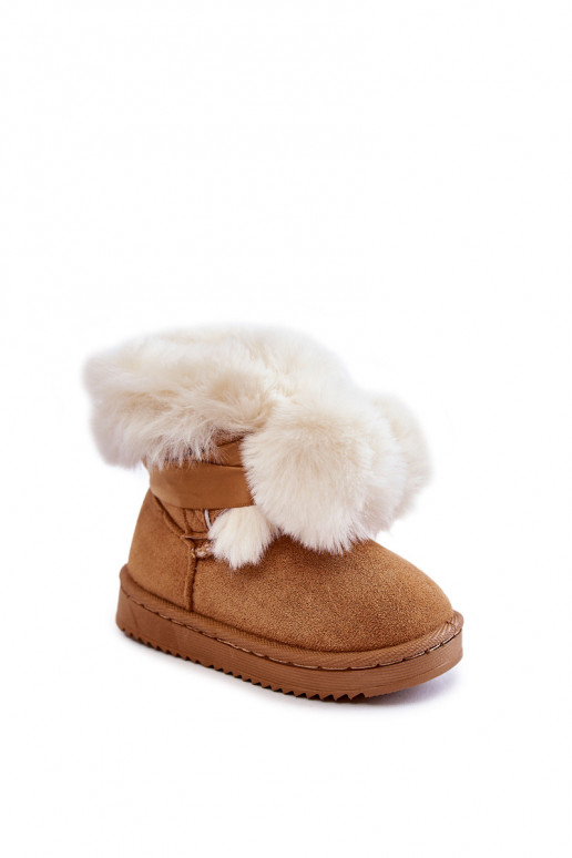 Bottes chauffantes pour enfants bottes de neige couleur marron-blanc Roofy
