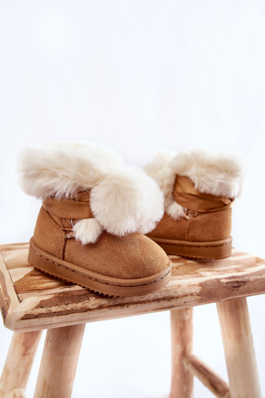 Bottes chauffantes pour enfants bottes de neige couleur marron-blanc Roofy