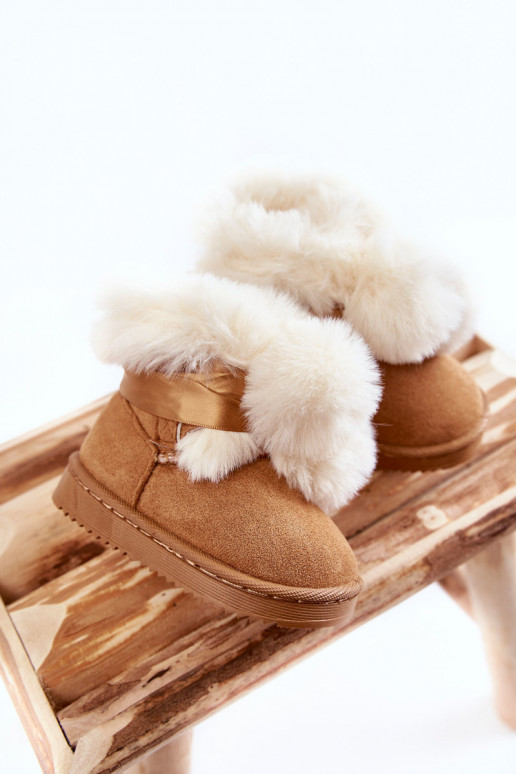 Bottes chauffantes pour enfants bottes de neige couleur marron-blanc Roofy