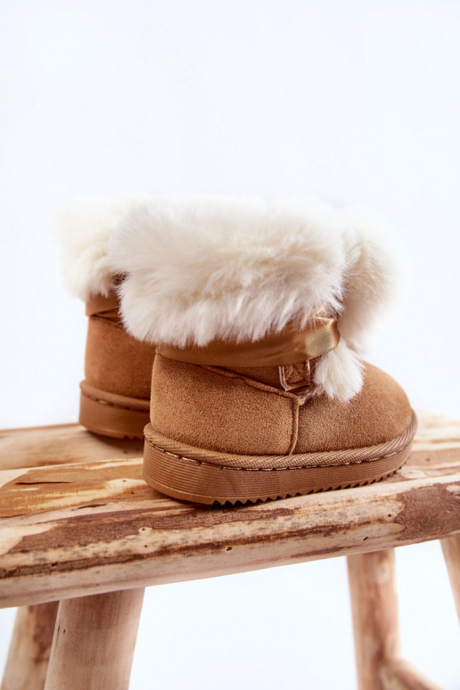 Bottes chauffantes pour enfants bottes de neige couleur marron-blanc Roofy
