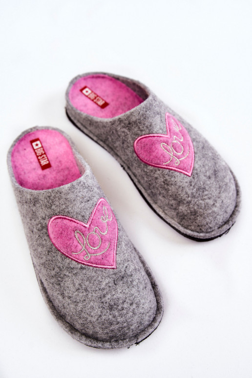 chaussons Big Star KK276020 couleur gris-rose