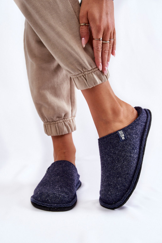 Klassisches Modell Hausschuhe Big Star KK276013 dunkelblau Klassisches Modell Hausschuhe Big Star KK276013 dunkelblau