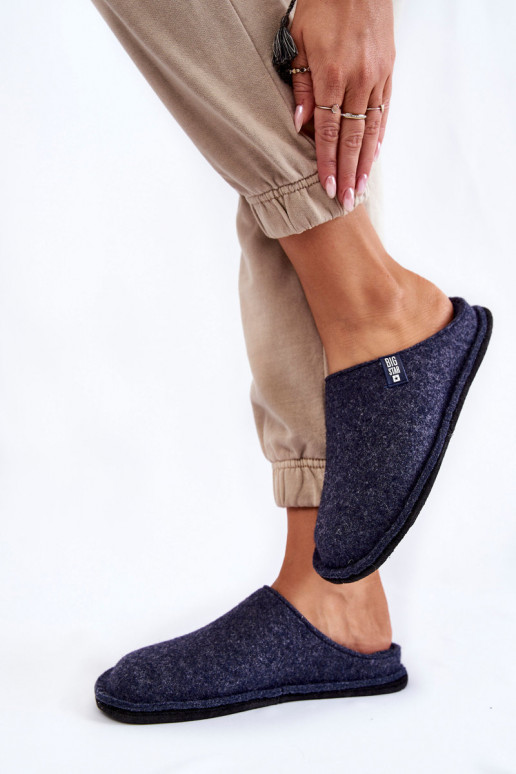 Klassiek model Pantoffels Big Star KK276013 donkerblauw Klassiek model Pantoffels Big Star KK276013 donkerblauw