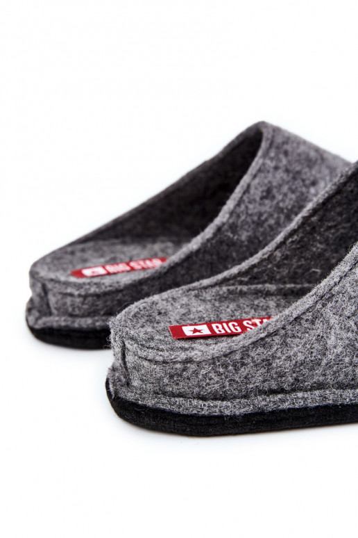 Chaussons classiques pour hommes Big Star KK176001 couleur gris