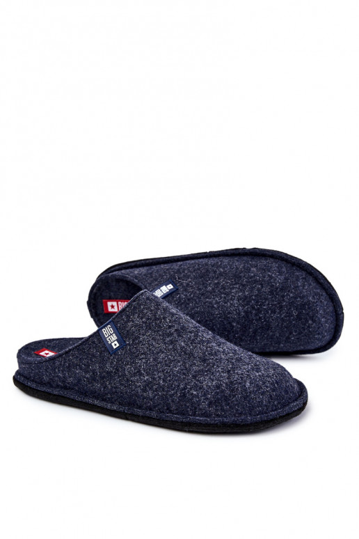 Klassieke herenpantoffels Big Star KK176004 donkerblauw Klassieke herenpantoffels Big Star KK176004 donkerblauw