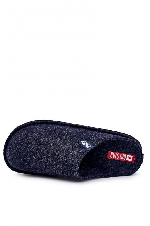 Chaussons classiques pour hommes Big Star KK176004 bleu foncé