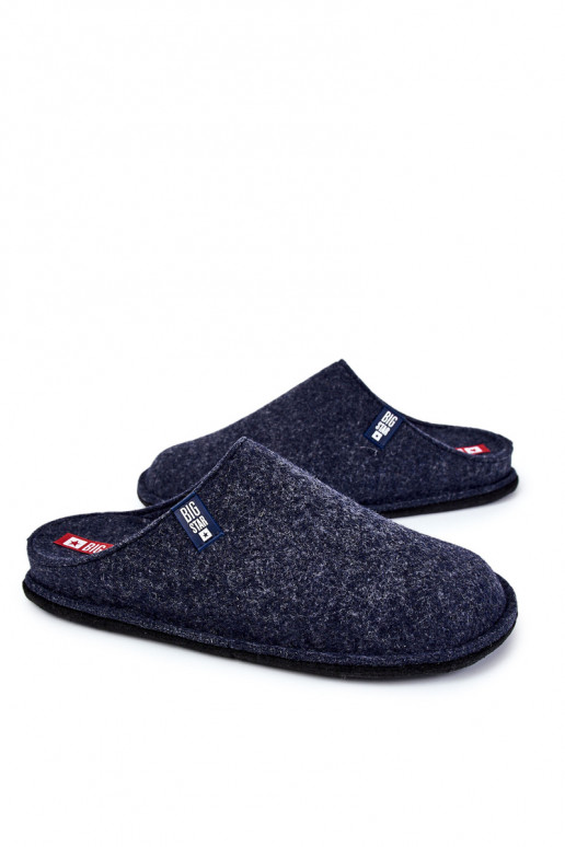 Klassieke herenpantoffels Big Star KK176004 donkerblauw Klassieke herenpantoffels Big Star KK176004 donkerblauw
