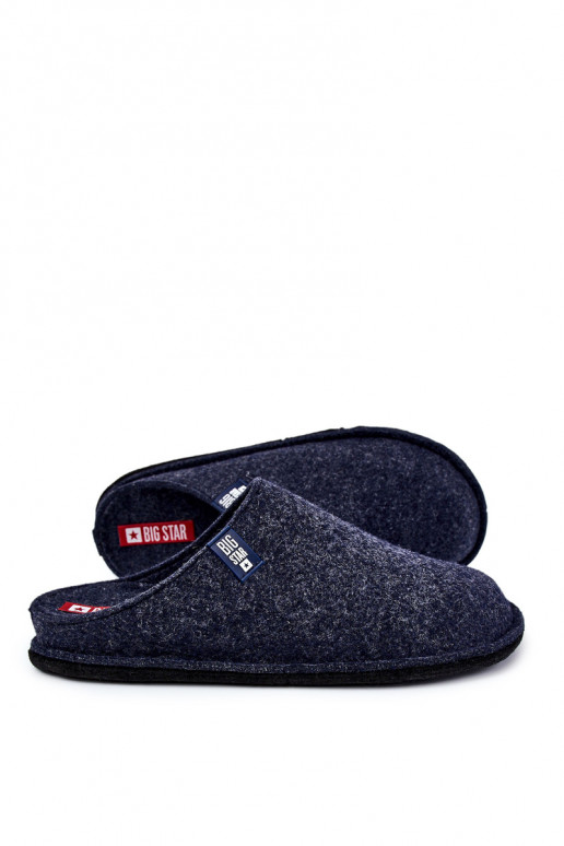 Chaussons classiques pour hommes Big Star KK176004 bleu foncé Chaussons classiques pour hommes Big Star KK176004 bleu foncé