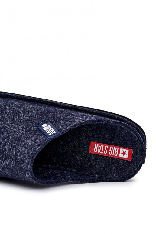 Klassieke herenpantoffels Big Star KK176004 donkerblauw Klassieke herenpantoffels Big Star KK176004 donkerblauw