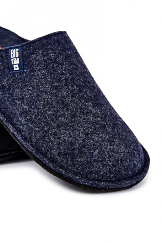 Chaussons classiques pour hommes Big Star KK176004 bleu foncé Chaussons classiques pour hommes Big Star KK176004 bleu foncé