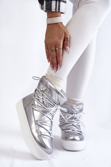 bottes de neige à lacets en argent Carrios 2