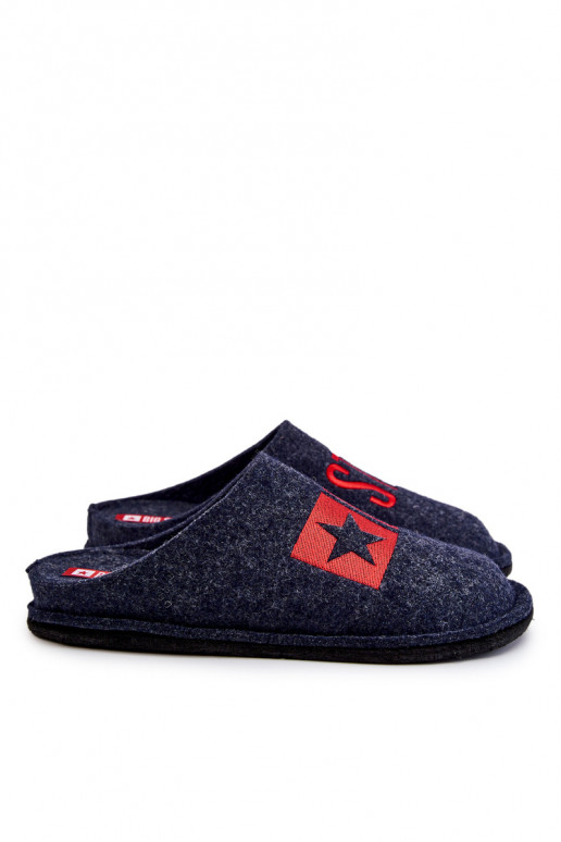 Klassieke herenpantoffels Big Star KK176002 donkerblauw Klassieke herenpantoffels Big Star KK176002 donkerblauw