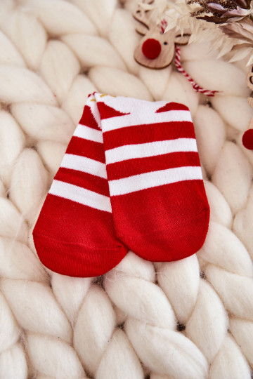 Chaussettes de Noël pour enfants à rayures Cosas Couleur blanc-rouge 2