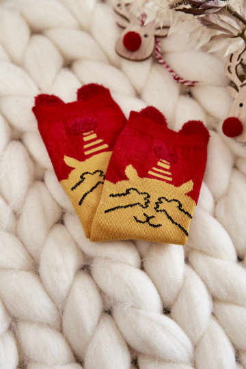 Chaussettes de Noël enfant Cosas rouge-jaune 2