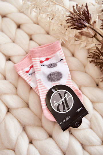 Chaussettes enfant à rayures, couleur rose