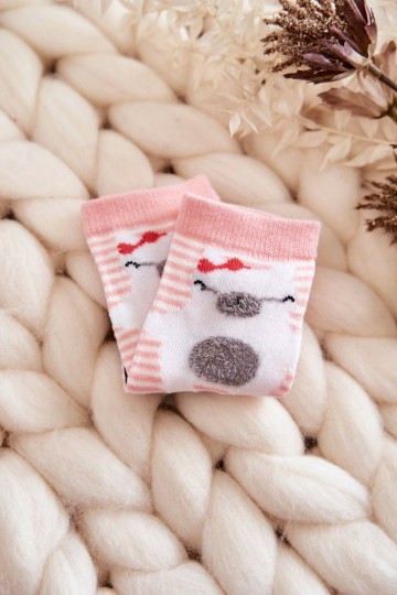 Chaussettes enfant à rayures, couleur rose 2