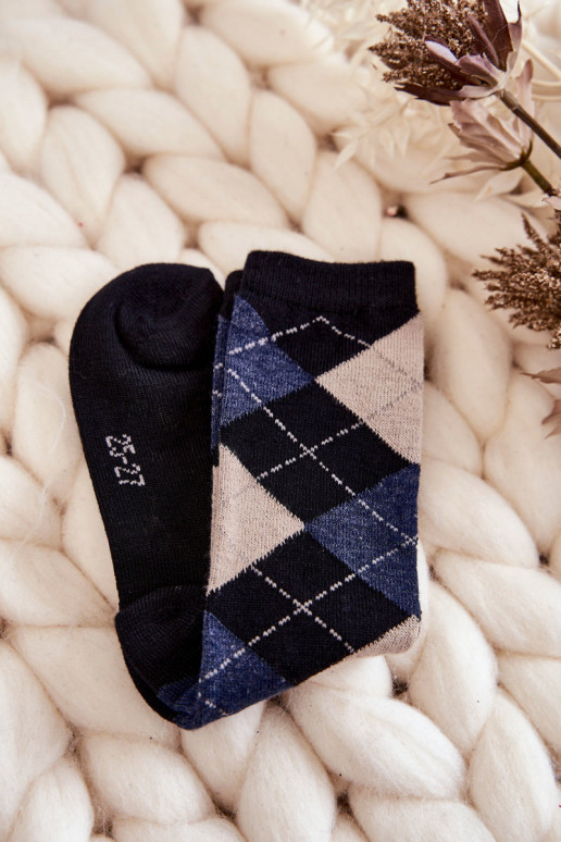 Lange Socken mit Karomuster 5 Stk. Verschiedene Farben