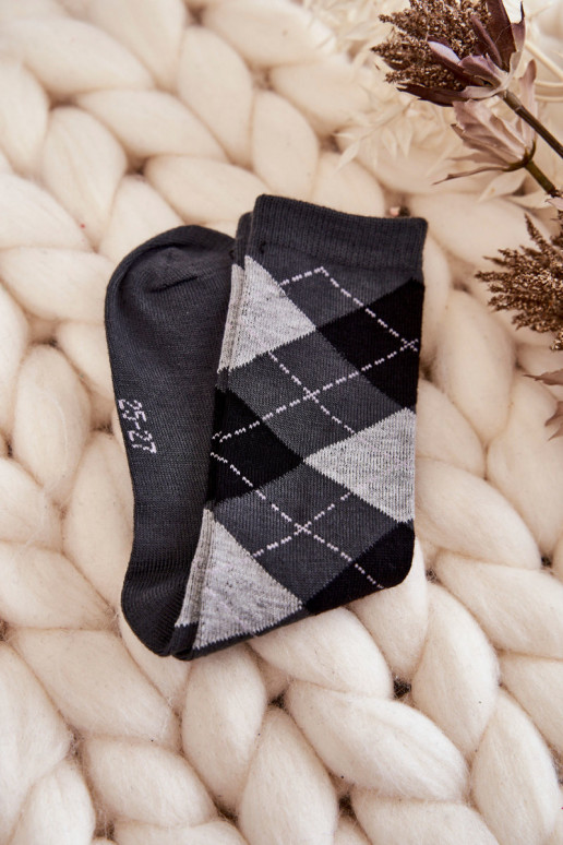 Lange Socken mit Karomuster 5 Stk. Verschiedene Farben