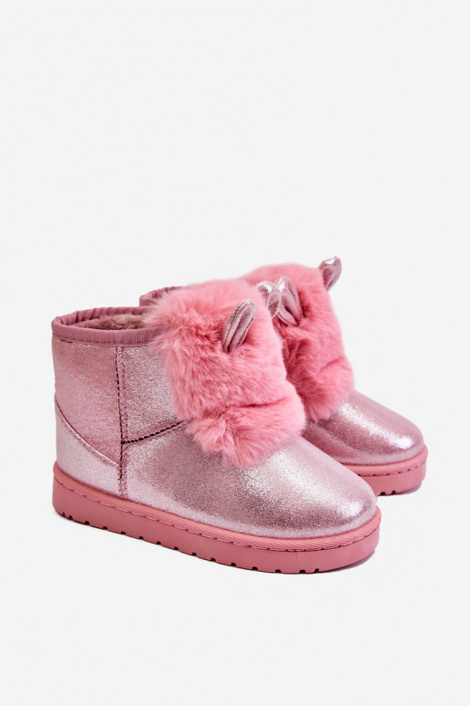 Bottes de neige pour enfants réchauffées avec fourrure à l'intérieur avec oreilles rose Betty Bottes de neige pour enfants réchauffées avec fourrure à l'intérieur avec oreilles rose Betty