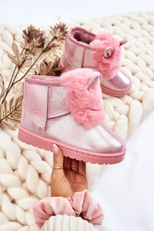 Bottes de neige pour enfants réchauffées avec fourrure à l'intérieur avec oreilles rose Betty Bottes de neige pour enfants réchauffées avec fourrure à l'intérieur avec oreilles rose Betty