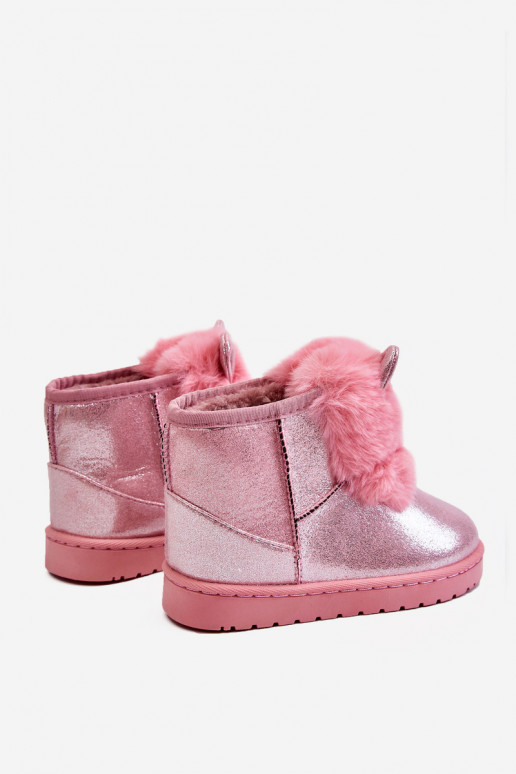 Bottes de neige pour enfants réchauffées avec fourrure à l'intérieur avec oreilles rose Betty Bottes de neige pour enfants réchauffées avec fourrure à l'intérieur avec oreilles rose Betty