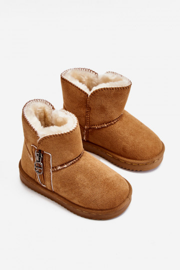 Kindersnowboots van bruine kleur Catellie, verwarmd met een resistent model 2