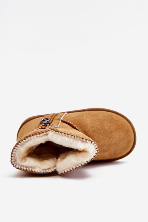 Kinder-Schneestiefel in brauner Farbe Catellie, wärmend mit einem widerstandsfähigen Modell