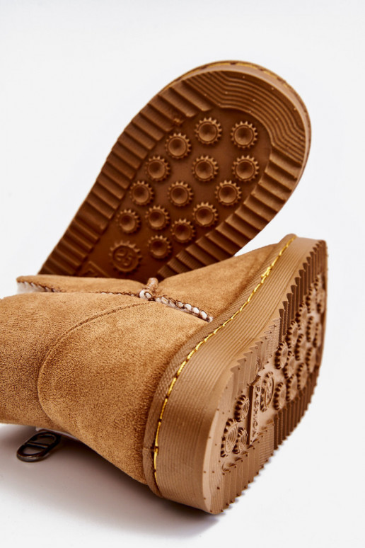 Bottes de neige pour enfants de couleur marron Catellie, réchauffées avec un modèle résistant Bottes de neige pour enfants de couleur marron Catellie, réchauffées avec un modèle résistant