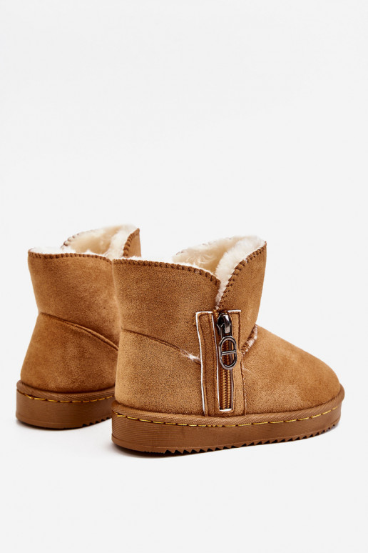 Bottes de neige pour enfants de couleur marron Catellie, réchauffées avec un modèle résistant Bottes de neige pour enfants de couleur marron Catellie, réchauffées avec un modèle résistant