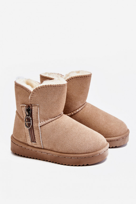 Bottes de neige pour enfants d'un modèle résistant, chauffées, beige Catellie Bottes de neige pour enfants d'un modèle résistant, chauffées, beige Catellie
