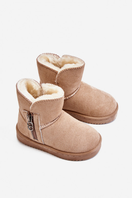 Bottes de neige pour enfants d'un modèle résistant, chauffées, beige Catellie Bottes de neige pour enfants d'un modèle résistant, chauffées, beige Catellie