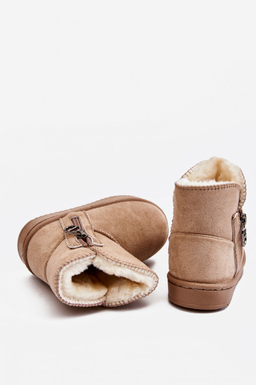 Bottes de neige pour enfants d'un modèle résistant, chauffées, beige Catellie Bottes de neige pour enfants d'un modèle résistant, chauffées, beige Catellie