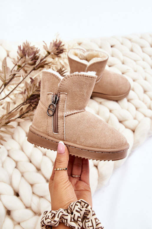 Bottes de neige pour enfants d'un modèle résistant, chauffées, beige Catellie Bottes de neige pour enfants d'un modèle résistant, chauffées, beige Catellie