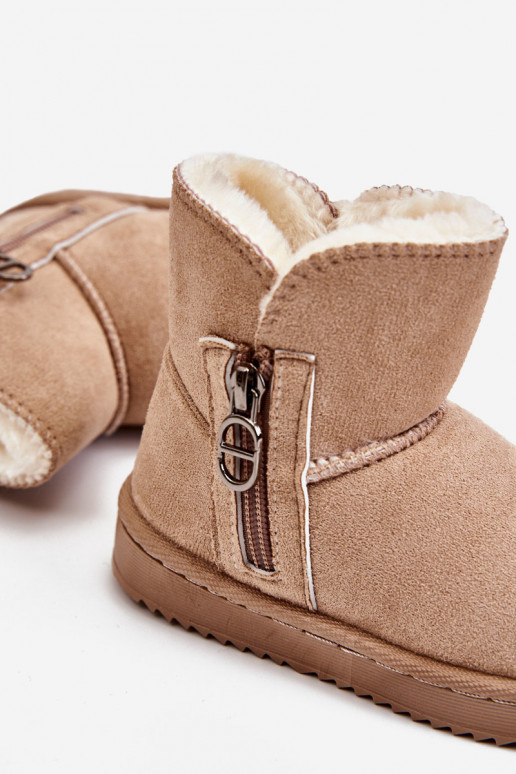 Kindersnowboots van een resistent model, verwarmd, beige Catellie Kindersnowboots van een resistent model, verwarmd, beige Catellie