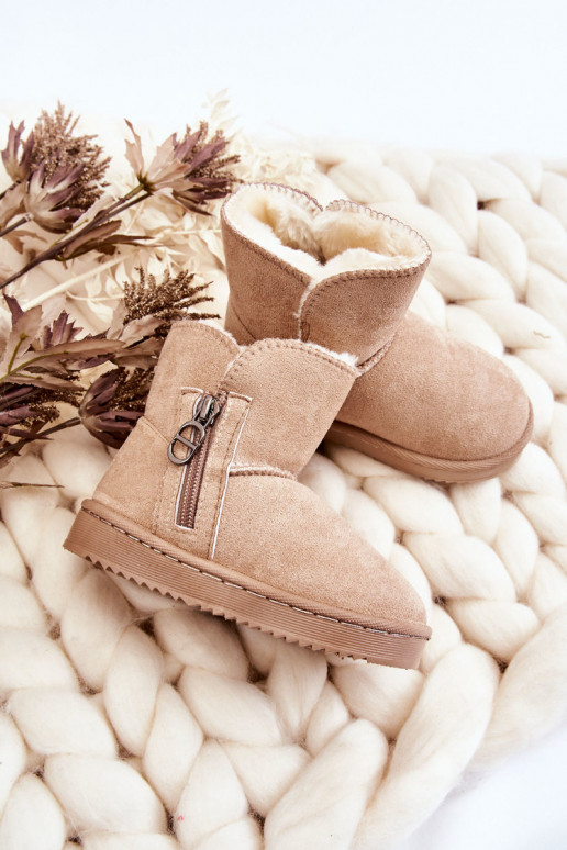 Bottes de neige pour enfants d'un modèle résistant, chauffées, beige Catellie Bottes de neige pour enfants d'un modèle résistant, chauffées, beige Catellie